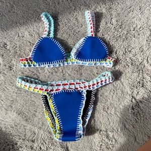 Sunny co clothing blue knit bikini